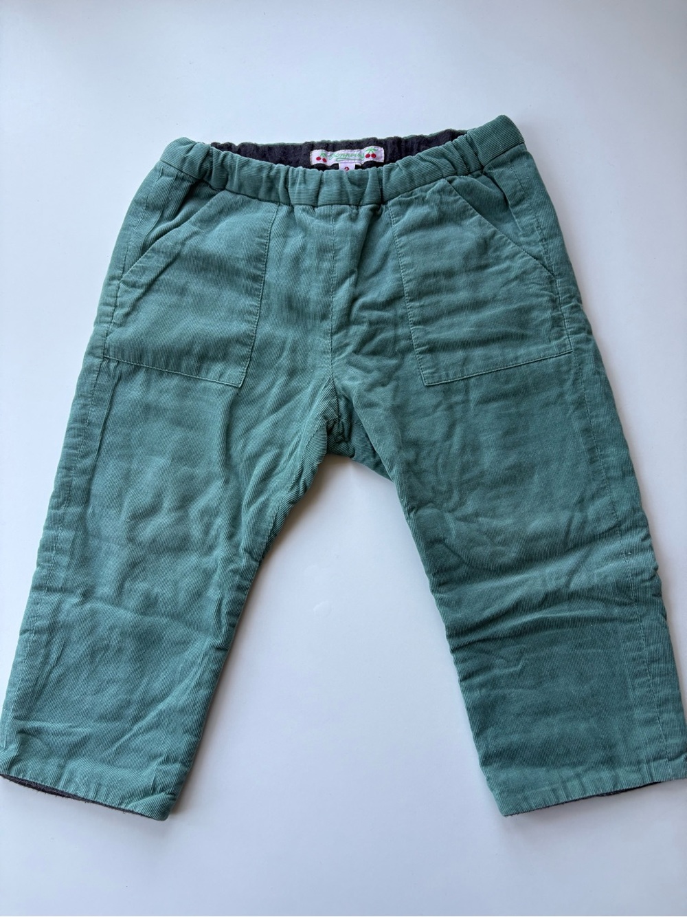 Bonpoint Teal Green Corduroy Pants